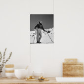 女性スキーヤー ポスター (キッチン)