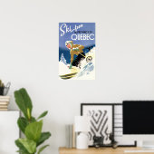 女性スキー – 英語とポスタフランスのー ポスター (ホームオフィス)