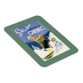 女性スキー – 英語とポスタフランスのー マグネット (右側)