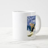 女性スキー-英語とポスターフランスの|過去記事 ジャンボコーヒーマグカップ (正面右)