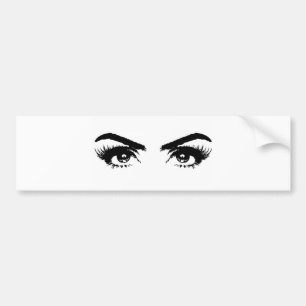 女性スケッチ眉毛 バンパーステッカー