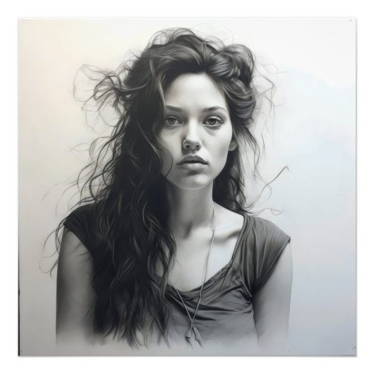 女性スケッチ フォトプリント            (正面)