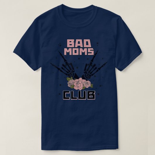 女性スケルトン手の花のための悪いMomsクラブs  Tシャツ (デザイン正面)