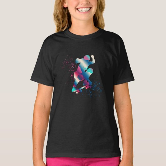 女性スケートボーダー Tシャツ (正面)