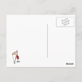 女性スティックフィギュアゴルファー ポストカード (裏面)