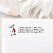 女性スティックフィギュアゴルファー ラベル (インサイチュ)