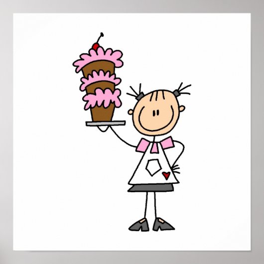 女性スティックフィギュア・ベイカー ポスター (正面)