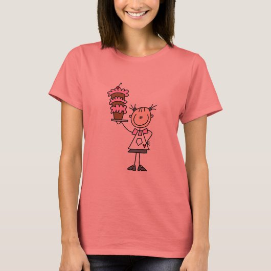 女性スティックフィギュアBaker Tシャツ&ギフト Tシャツ (正面)