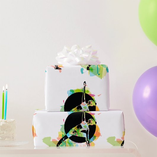 女性ストレッチイラストレーション ラッピングペーパー