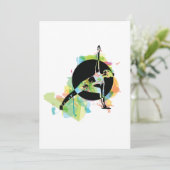 女性ストレッチイラストレーション 招待状 (スタンド正面)