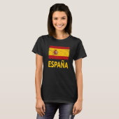 女性スペインの&キッズスペイン国旗のアイディアOutf Tシャツ (正面フル)