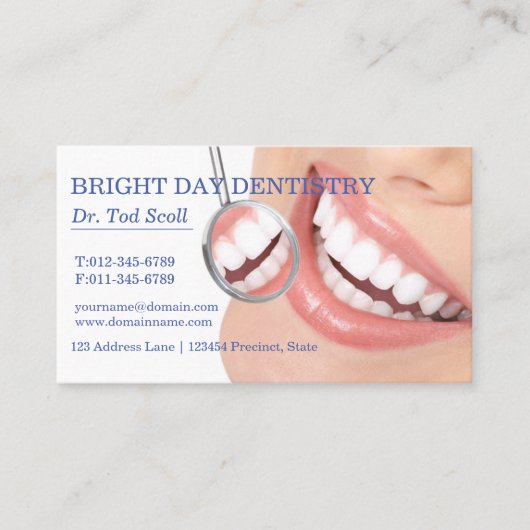 女性スマイル化粧品歯科デンタルケア 名刺 (正面)