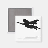 女性スーパーヒーローのシルエット マグネット (正面/裏面)