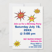 女性スーパーヒーローピンク女性カスタム写真テンプレート 招待状 (裏面)