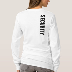 女性セキュリティTシャツホワイト両面プリント Tシャツ