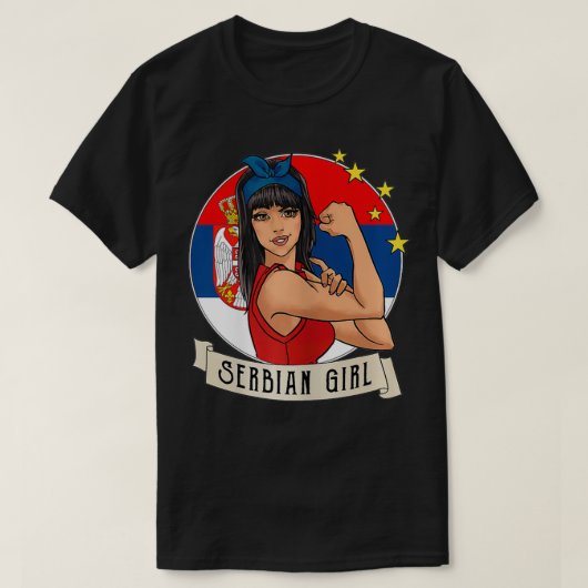女性セルビアの少女セルビアの贈り物 Tシャツ (デザイン正面)