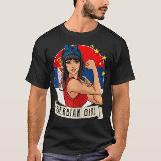 女性セルビアの少女セルビアの贈り物 Tシャツ