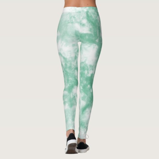 女性タイダイ染料トレーニングヨガジムシームシームハイライズ レギンス (裏面)