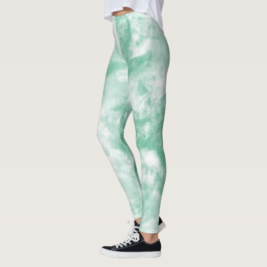 女性タイダイ染料トレーニングヨガジムシームシームハイライズ レギンス (左)