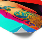 女性タトゥー顔2 ポスター (角)