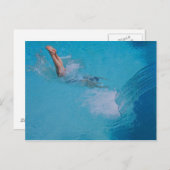 女性ダイビング ポストカード (正面/裏面)