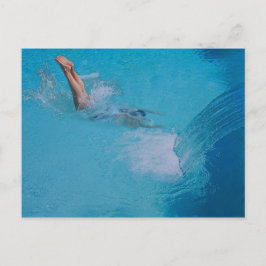 女性ダイビング ポストカード
