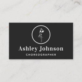 女性ダンサーのシルエットエレガント振付家 名刺