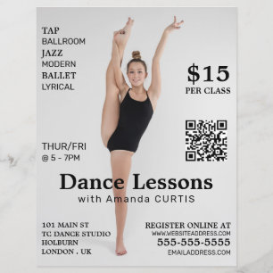 女性ダンサー、ダンス・レッス広告ン・フライヤー チラシ