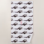 女性ダンサーThunder_Cove ビーチタオル (正面)