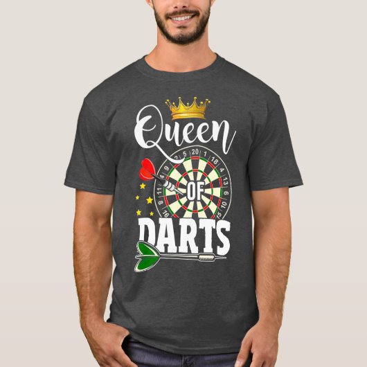 女性ダーツ投擲のためのダーツシャツの女王 Tシャツ (正面)