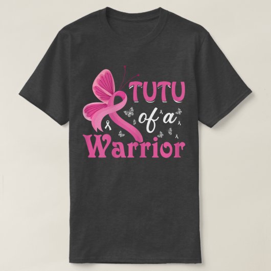 女性ツツの戦士の乳がん認識度P Tシャツ (デザイン正面)