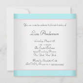 女性ティール(緑がかった色)ピンクロエレガントーズ40th誕生日パーティー 招待状 (裏面)