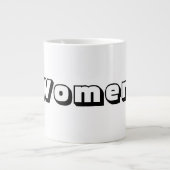 女性テキスト名ブラックテキストカラースペシャリティマグ ジャンボコーヒーマグカップ (正面)
