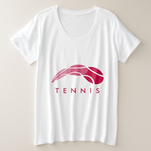 女性テニスウェアプラスサイズスポーツTシャツ プラスサイズTシャツ (デザイン正面)