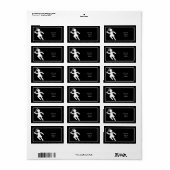 女性テニス選手 – テニスシンボル(黒) ラベル (フルシート)