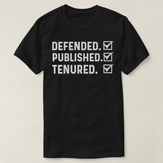 女性テニュアおもしろい先生教授PhD Tシャツ (デザイン正面)