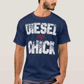 女性ディーゼルシックトラック車の運転手のドライバのギフト Tシャツ