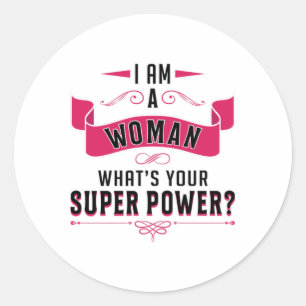 女性デイガールパワーフェミニズムのギフトアイディア ラウンドシール