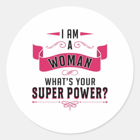 女性デイガールパワーフェミニズムのギフトアイディア ラウンドシール (正面)