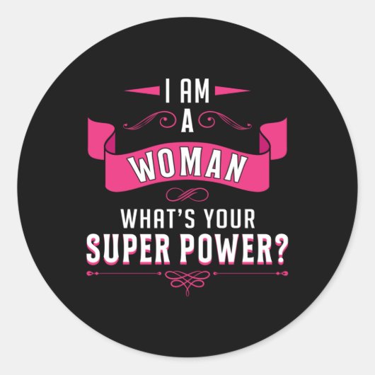 女性デイガールパワーフェミニズム女性ギフトアイディア ラウンドシール (正面)