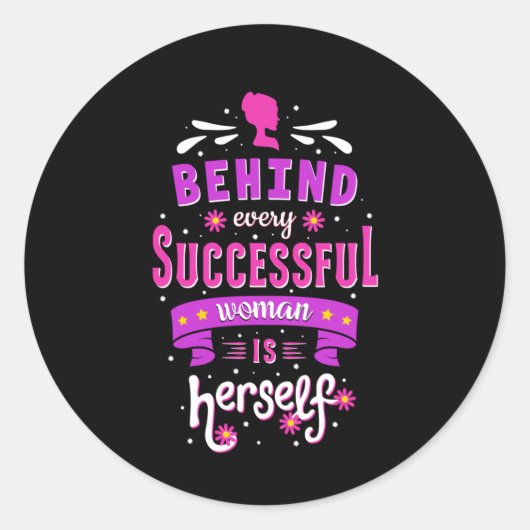 女性デイフェミニズム女の子パワーウーマンギフトアイディア ラウンドシール (正面)