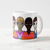 女性デザイン ジャンボコーヒーマグカップ (正面右)