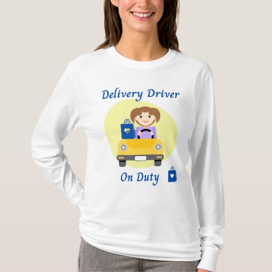 女性デリバリードライバー Tシャツ (正面)