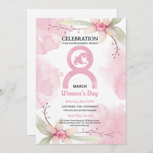 女性デーパーティの招待状 招待状 (正面/裏面)