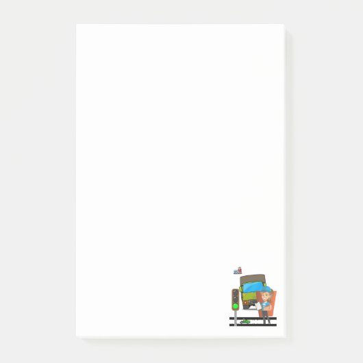 女性トラック運転手のメモ ポストイット (正面)