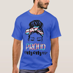 女性トランスジェンダーママMessy Bunトランスセクシ誇りを持ったアル Tシャツ