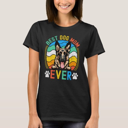 女性ドイツの羊飼最高のい犬のママ Tシャツ (正面)