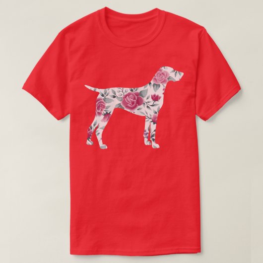 女性ドイツ短気ポインターシルエットGSPママ Tシャツ (デザイン正面)