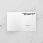 女性ドクターシルエットゴールデンクリスマスカード カード (内部)