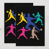 女性ドッジボール選手のための男性ガガボールドッジボール 招待状 (正面/裏面)